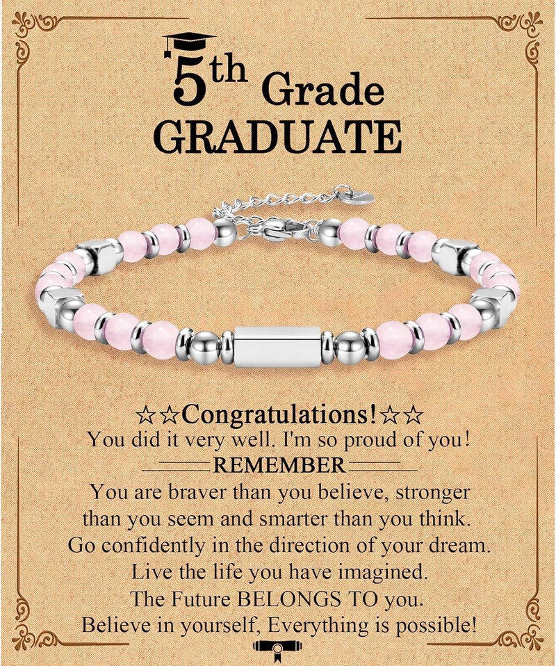 FIEEFX Gifts for Girls, Graduation Back to School First Day of School Gifts Bracelets for Daughter Granddaughter Niece Sister with Inspirational Card - Image 1